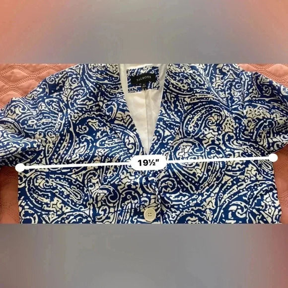 TALBOTS Navy Blue and White Blazer Like New - Picture 13 of 16